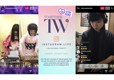 Tokyo WeekenderによるInstagramライブ「TW Together Instagram Live Lockdown Party」を開催
